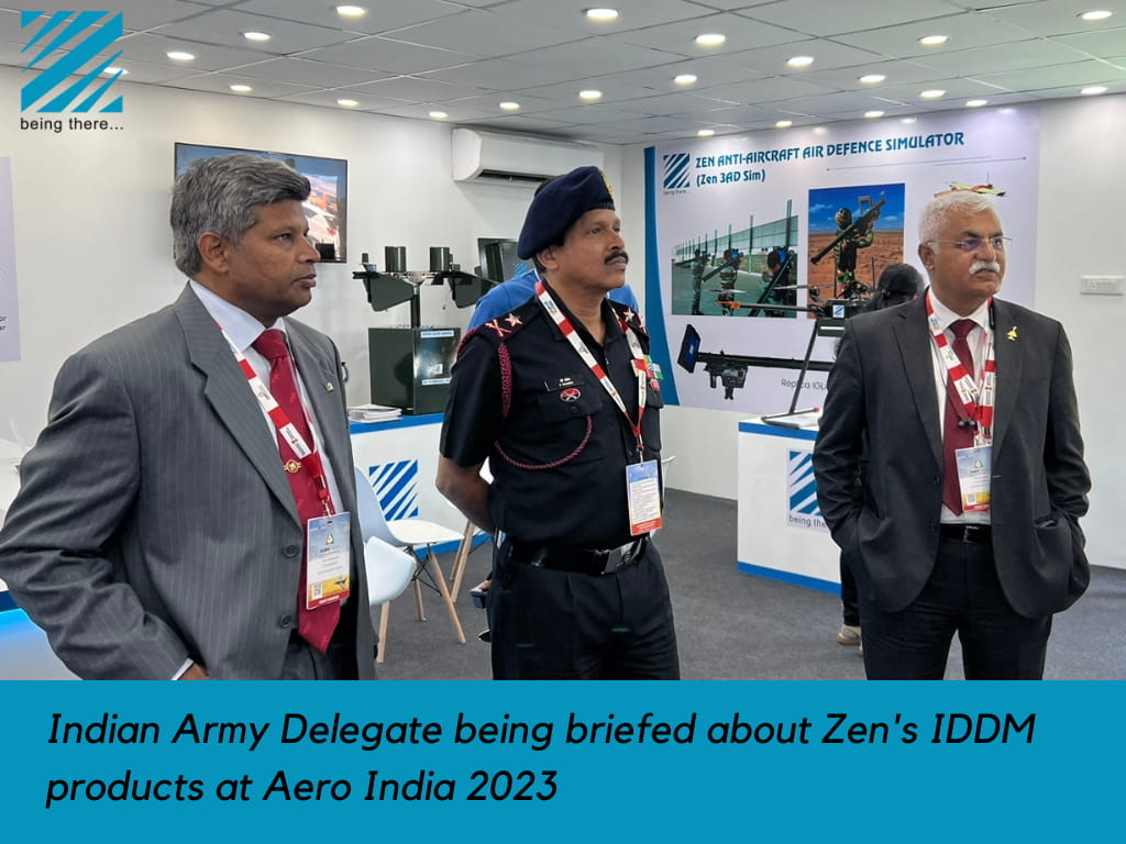 INDIAN ARMY DELEGATE BEING BRIEFED IDDM PRODUCTS AERO INDIA 2013