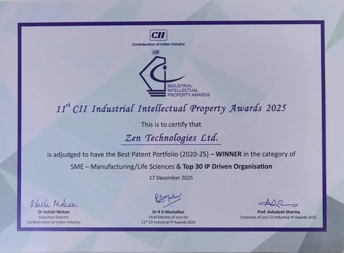 Zen Technologies wins the CII Best Patent Portfolio Award 2025